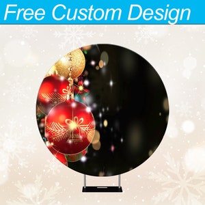 Free Custom Christmas Round Arch Backdrop Cover, Circle Fabric Background Design for Photography, Party.