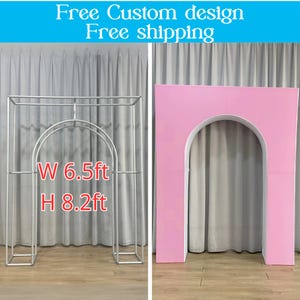 3D Sqaure Wedding Open Arch Door Backdrop Stand Print Chiara Wall Fabric Cover For Birthday Baby Shower Photo Booth Photography Party Decor