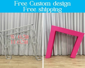 3D Slanted Wedding Open Arch Door Backdrop Stand Print Fabric Arch Cover For Birthday Baby Shower Photo Booth Photography Party Studio Decor