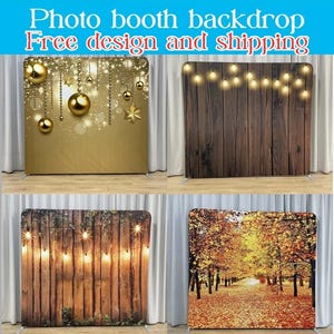 Christmas Photo Booth Backdrop Stand Wood Pillowcase Backdrop Fabric Cover Wedding Birthday BabyShower Photography Photo Studio