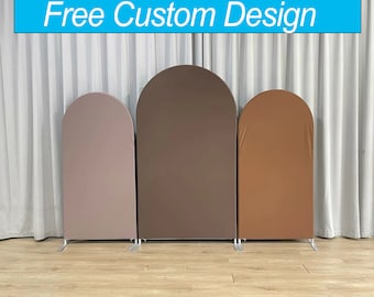 Solid Arch Stand Backdrop Beige Brown Fabric Chiara Wall Backdrop For Birthday BabyShower Wedding Photo Booth Photography Banner Party Decor
