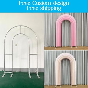 Personalized Open Arch Wall Stand Frame + Backdrop Cover, Custom Size and Color Backdrop For Birthday, Baby Shower,Wedding,Photo Booth Party