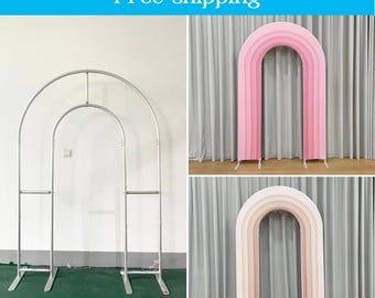 Personalized Open Arch Wall Stand Frame + Backdrop Cover, Custom Size and Color Backdrop For Birthday, Baby Shower,Wedding,Photo Booth Party
