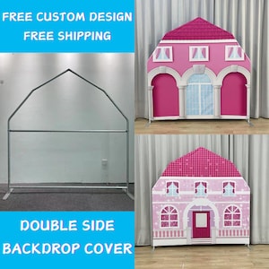 Doll House Barn Arch Backdrop Stand Farm Cover Metal Backdrop Frame Chiara Backdrop Baby Shower Kid Birthday Wedding PhotoBooth Party Banner