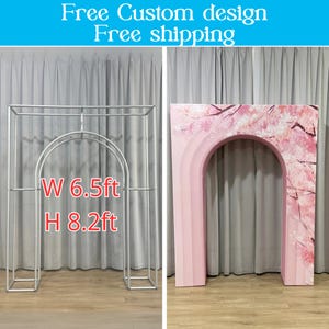 3D Sqaure Wedding Open Arch Door Backdrop Stand Print Fabric Arch Cover For Birthday Baby Shower Wedding Photo Booth Photography Party Decor