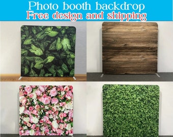Grass Flower Photo Booth Backdrop Stand Leaf Wood Pillowcase Backdrop Fabric Cover Wedding Birthday BabyShower Photography Photo Studio