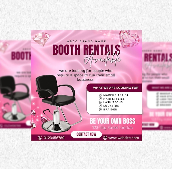 Flyer Template Salon Booth Rental Prices Near Me Beautician Flyer