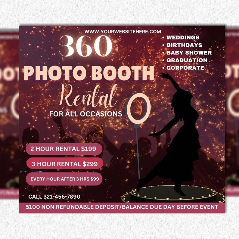 360 Photo Booth, 360 Photo Booth Flyer, Photo Booth Social Media Posts ...
