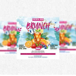 DIY Brunch Flyer - Brunch Flyer - Boss brunch flyer - DIY Birthday Flyer - Brunch Invitation - DIY Invitation-