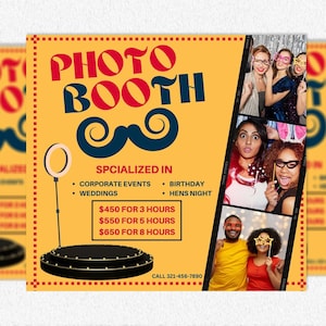 360 Photo Booth, 360 Photo Booth Flyer, Photo Booth Social-Media-Beiträge, Event-Flyer, Party-Flyer, Canva DIY-Flyer