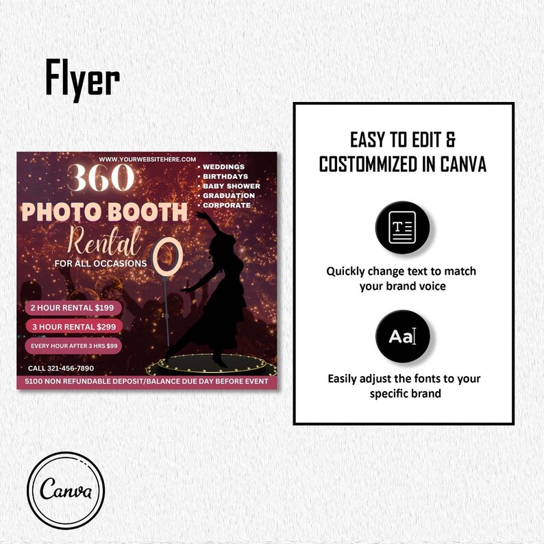 360 Photo Booth, 360 Photo Booth Flyer, Photo Booth Social Media Posts ...