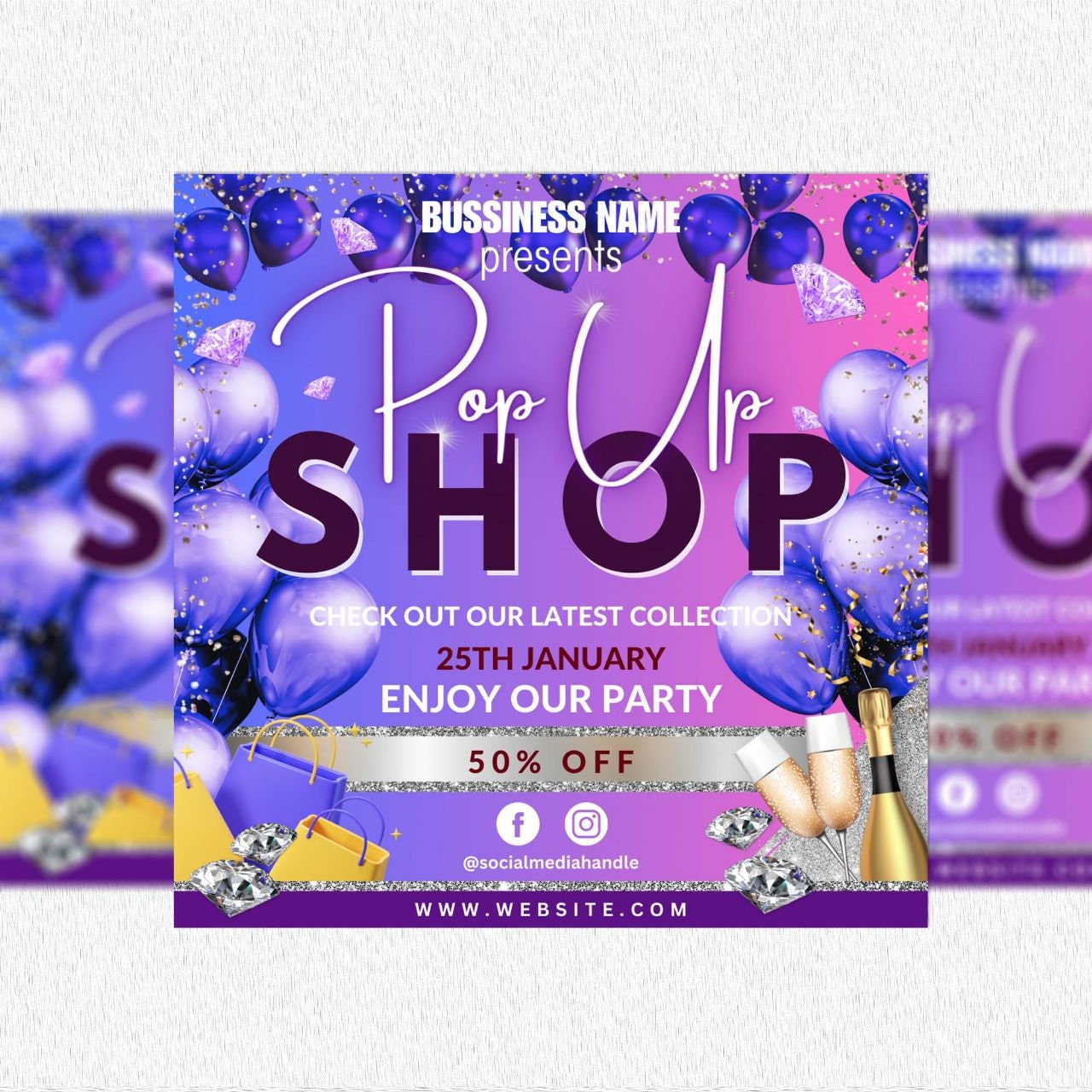 Pop up Shop Flyer Pop up Shop Template DIY Editable Flyer Grand
