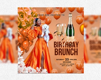 DIY Brunch Flyer - Brunch Flyer - Sunday Brunch Flyer - DIY Birthday Brunch Flyer - Brunch Invitation - DIY Invitation