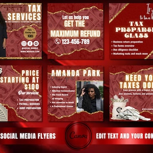 Tax Flyer, Tax Prep Service Flyer, DIY Tax Flyer, Tax Season, Tax Social media flyer, Canva Flyer, Tax preparation