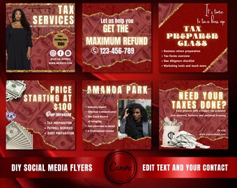 Tax Flyer, Tax Prep Service Flyer, DIY Tax Flyer, Tax Season, Tax Social media flyer, Canva Flyer, Tax preparation