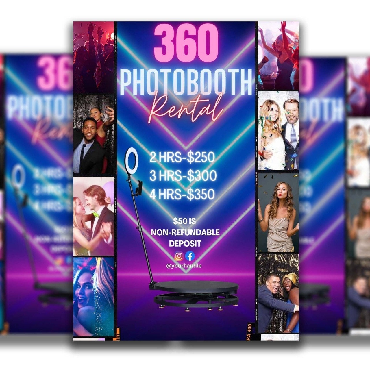 360 Photo Booth 360 Photo Booth Flyer Party Flyer Event Flyer 