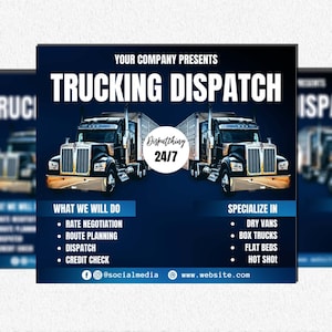 Trucking Flyer, Freight Dispatching, Dispatching Flyer, Trucking Business, logistics Flyer, Truck Flyer, Box Truck Flyer, Dispatcher Flyer