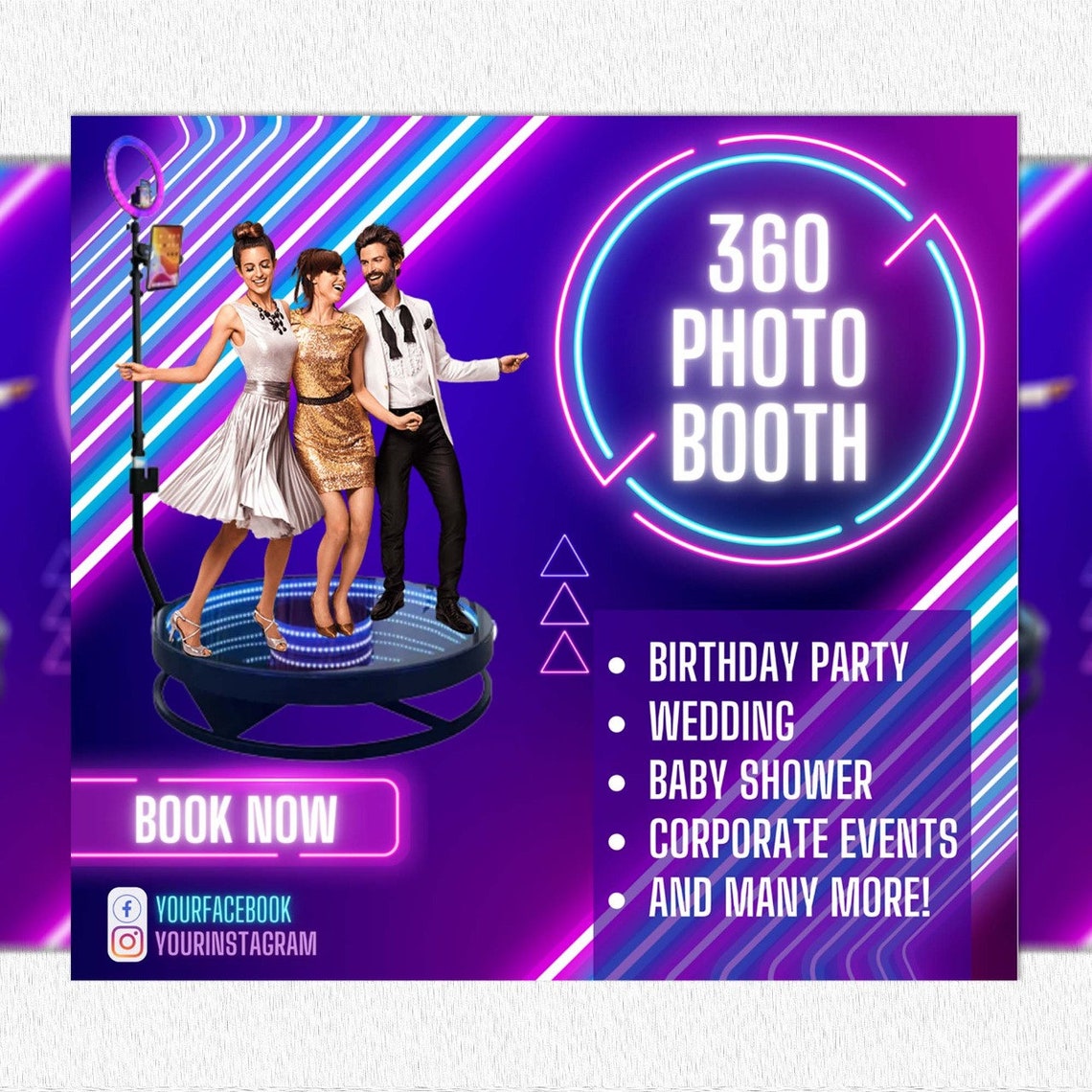 360 Photo Booth, 360 Photo Booth Flyer, Photo Booth Social Media Posts ...