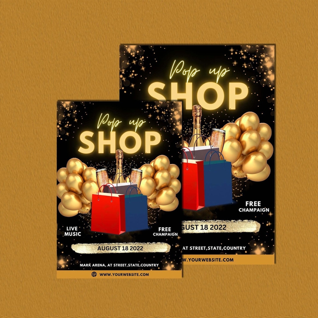 Pop up Shop Flyer Template for Digital Download, DIY Editable Flyer
