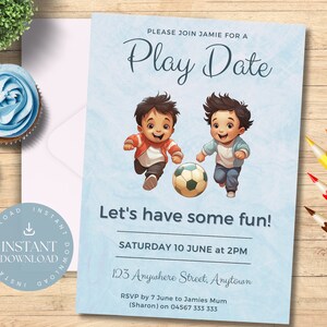 Druckbare Playdate Einladung Vorlage, lassen Sie uns etwas Spaß haben, Spiel Datum einladen, SOFORTIGER DOWNLOAD, DIY Print zu Hause, einfach in Canva zu bearbeiten