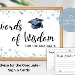 Hinweise für den Graduate Instant Download | Hinweiskarten zum Ausdrucken und Schild | Abschlussfeierdekorationen | College-Abschluss