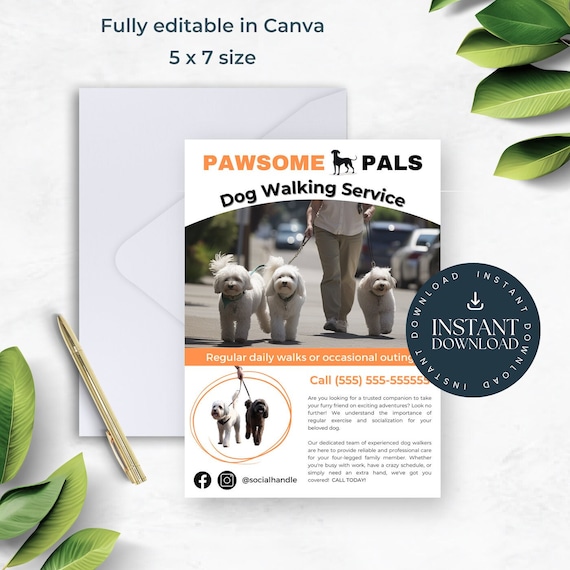 Daily Walks What Does I Will Dog Walk You Mean Dog Walker Flyer