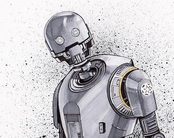 K (K-2SO) Rogue One Andor (Artist signed print)