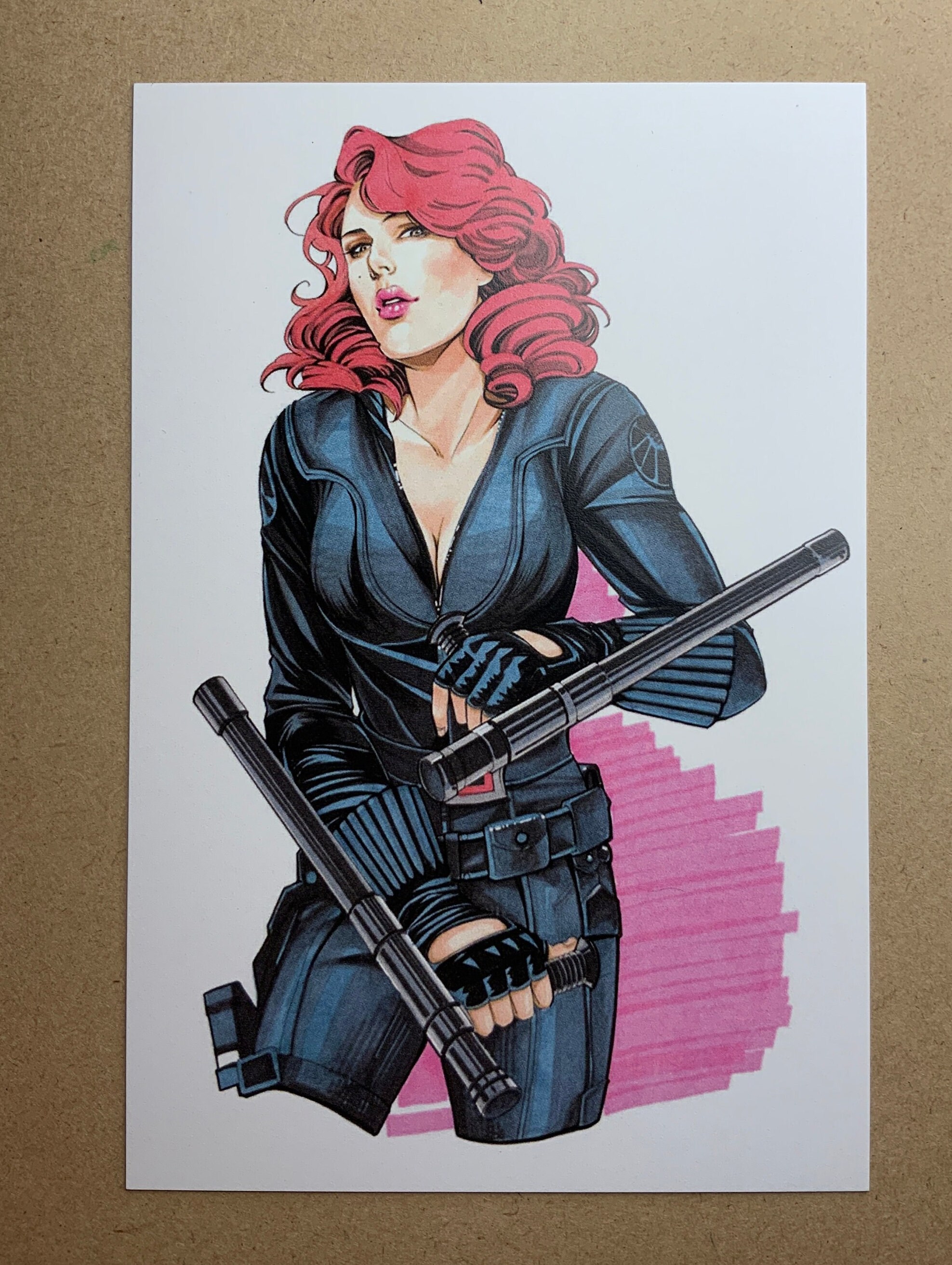 Black Widow With Nightsticks (artist Signed Mini Print） - Etsy