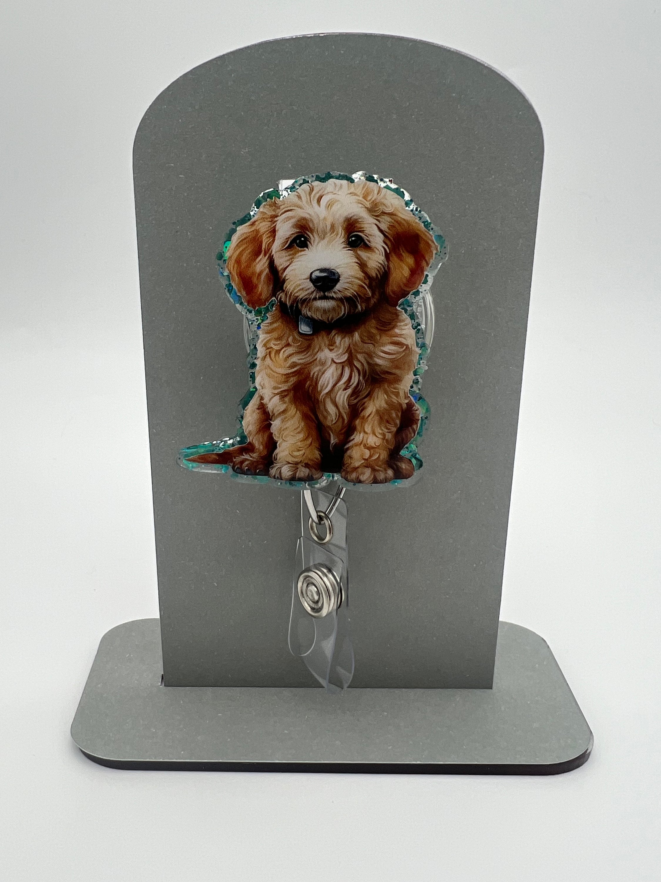 Golden Doodle Badge Reel // Dog Badge Reel // Puppy Badge Reel