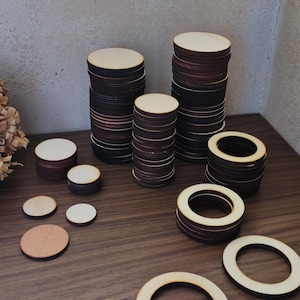 Lotto 100 PZ dischi Legno 4 6 mm