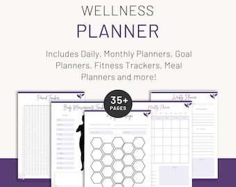 Printable Wellness Planner: Fitness, Meal & Habit Tracker (Digital Download)
