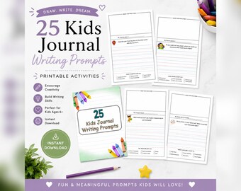 Ideas para que los niños escriban en su diario: 25 ideas divertidas y creativas (Descarga digital)