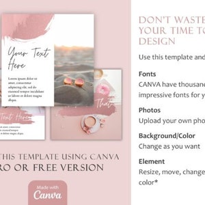 Blush Pink Instagram Post Canva Templates: Social Media (digital ...