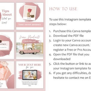 Blush Pink Instagram Post Canva Templates: Social Media (digital ...