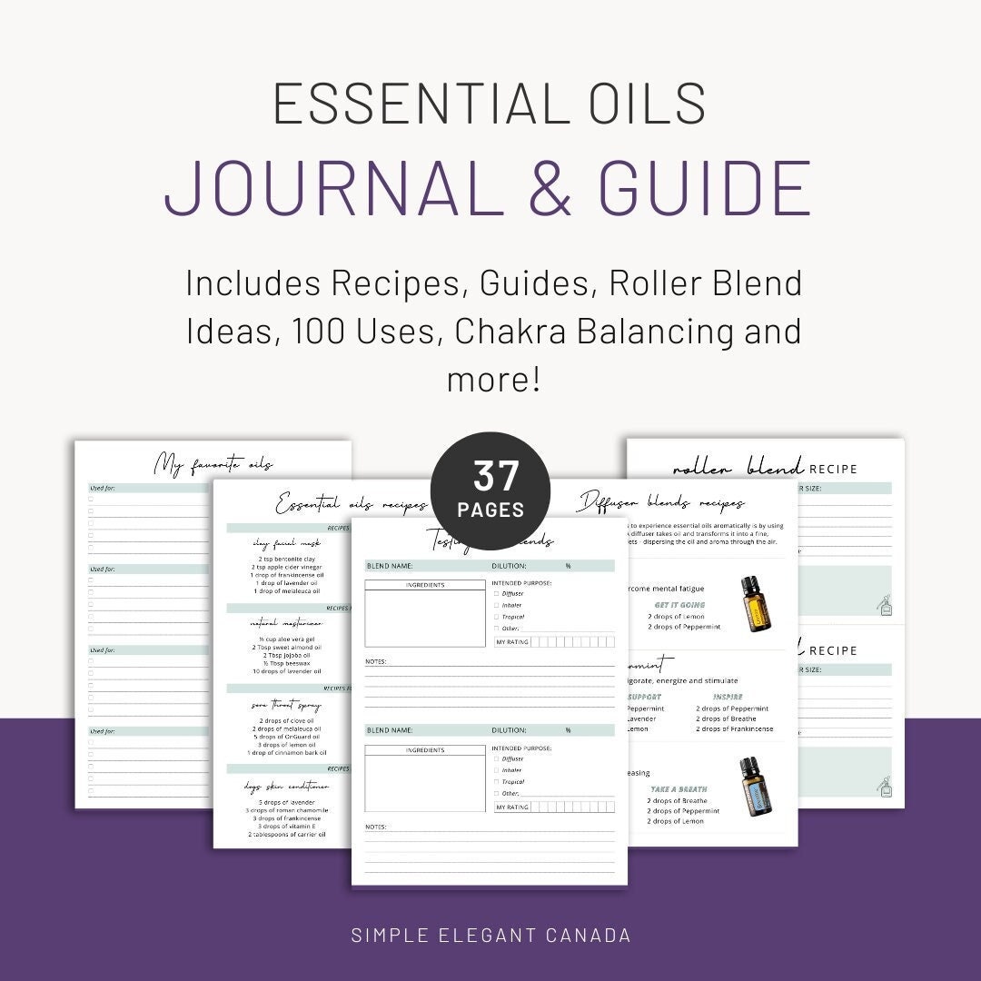 ESSENTIAL OIL Journal, SKINCARE Template, Digital Journal, Printable