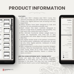 Ultimate Digital Stickers Stickerbook Widget NozomuNoto Japanese Multipurpose Minimalist Calendar ADHD Bullet Journal png Goodnotes Notability Android Tablet iPad finance work study travel health Noteshelf Samsung Xodo