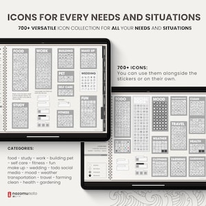 Ultimate Digital Stickers Stickerbook Widget NozomuNoto Japanese Multipurpose Minimalist Calendar ADHD Bullet Journal png Goodnotes Notability Android Tablet iPad finance work study travel health Noteshelf Samsung Xodo
