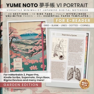 Digital Notebook Portrait Yume Noto V1 Multipurpose Minimalist Bullet ADHD Journal Remarkable Supernote Kindle Scribe Boox Bigme Cornell