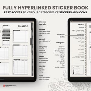 Ultimate Digital Stickers Stickerbook Widget NozomuNoto Japanese Multipurpose Minimalist Calendar ADHD Bullet Journal png Goodnotes Notability Android Tablet iPad finance work study travel health Noteshelf Samsung Xodo