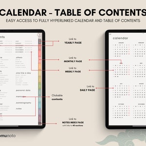 2024 Digital Planner Notebook 50 Subject Hobo Japanese Multipurpose Minimalist ADHD Journal Hyperlinked PDF Goodnotes Notability Portrait image 2