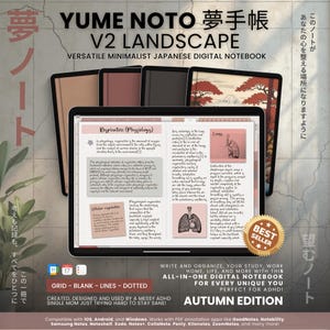 Digital Notebook Landscape All in One 12 Tab 168 Subject Multipurpose Minimalist ADHD Journal Hyperlinked PDF Goodnotes