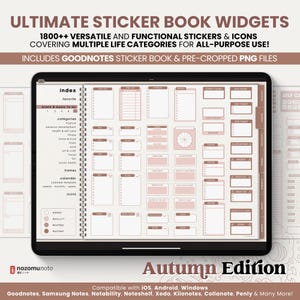 Ultimate Digital Sticker Book Widget Goodnotes Planner Companion Icon Work Study Travel ADHD Minimalist Journal Hyperlinked
