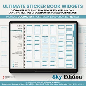 Ultimate Digital Sticker Book Widget Goodnotes Planner Companion Icon Work Study Travel ADHD Minimalist Journal Hyperlinked