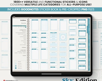 Ultimate Digital Sticker Book Widget Goodnotes Planner Companion Icon Work Study Travel ADHD Minimalist Journal Hyperlinked