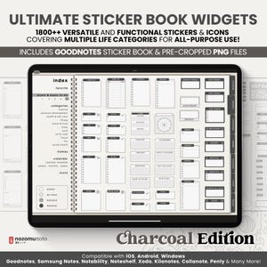 Ultimate Digital Sticker Book Widget Goodnotes Planner Companion Icon Work Study Travel ADHD Minimalist Journal Hyperlinked