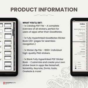 Ultimate Digital Stickers Stickerbook Widget NozomuNoto Japanese Multipurpose Minimalist Calendar ADHD Bullet Journal png Goodnotes Notability Android Tablet iPad finance work study travel health Noteshelf Samsung Xodo