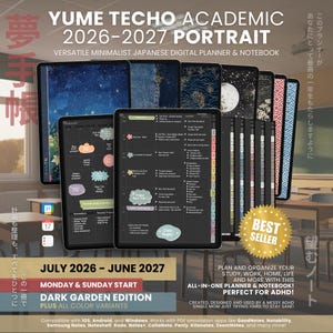 Academic Planner 2026-2027 Portrait | ADHD Digital Planner for Students & Teachers, Goodnotes Notability, Japanese Minimalist
