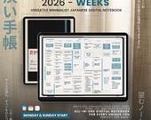Digital Planner 2026 Landscape ADHD Minimalist Japanese All in One Template GoodNotes Notability Android Samsung Simple Weekly Journal PDF