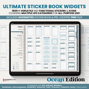 Ultimate Digital Sticker Book Widget Goodnotes Planner Companion Icon Work Study Travel ADHD Minimalist Journal Hyperlinked