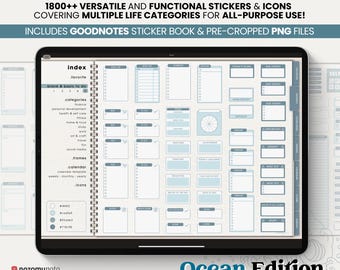 Ultimate Digital Sticker Book Widget Goodnotes Planner Companion Icon Work Study Travel ADHD Minimalist Journal Hyperlinked